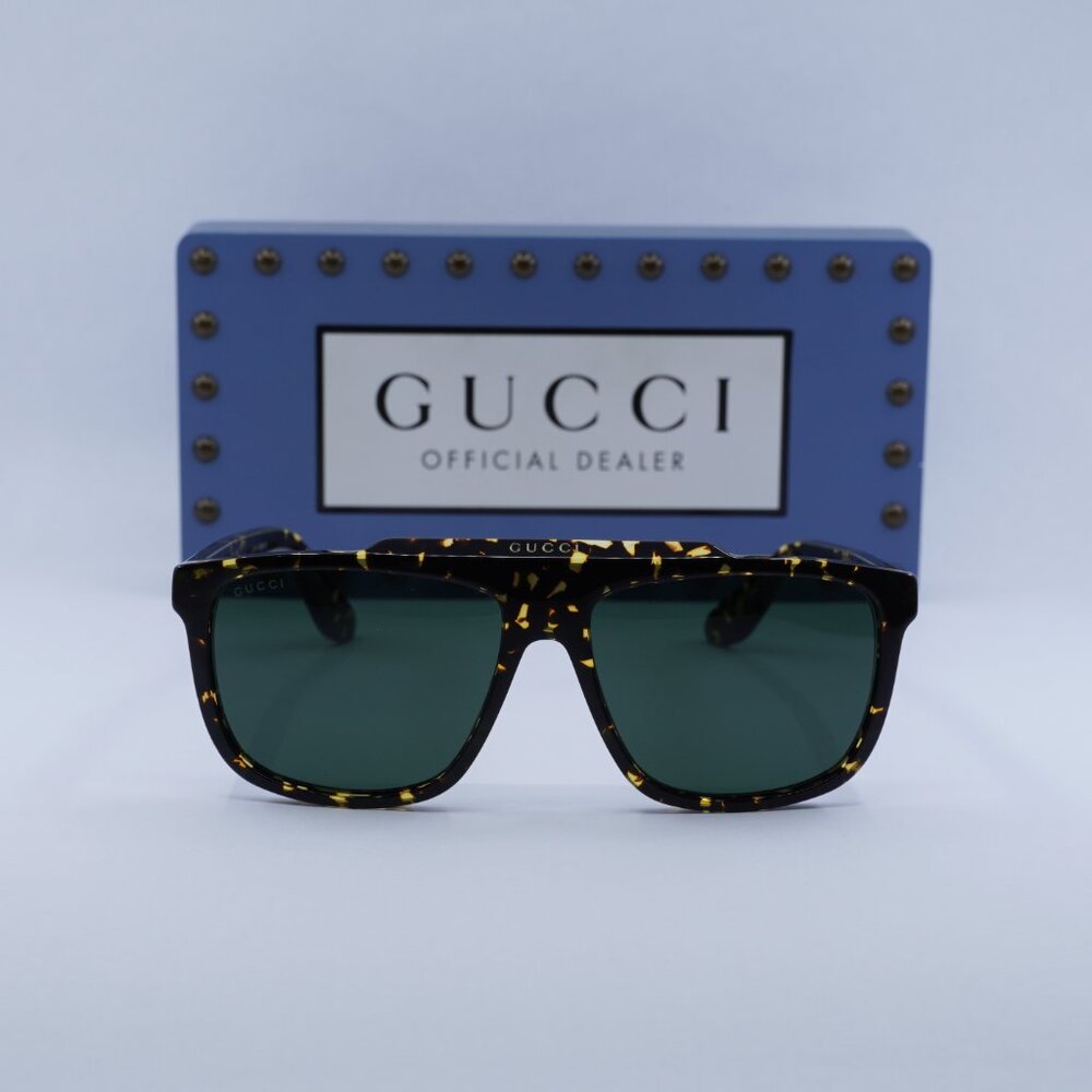 Gucci GG1039S 002 Square Sunglasses - Havana\Green - Picture 2 of 11